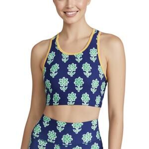 Rhode Mia Racerback Bra Top Cobalt Floral Women Size XS NWT